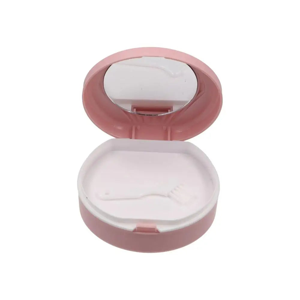 Double Layer Orthodontic Retainer Case Mouthguard with Mirror Denture Bath Storage Box Shell Shaped Cleaning Tooth