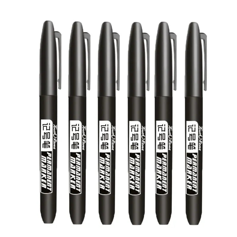 Permanent Marker Set – 6 Pack, Dual Tip Fine & Broad, Waterproof Ink, Assorted Colours