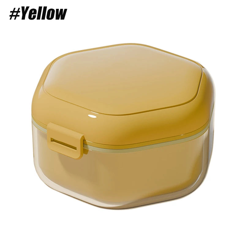 1pcs  Denture Bath Box,Denture Case,Retainer cup,Three-Layer Separation Retainer Case, Denture Cup,Mouth Guards Holder