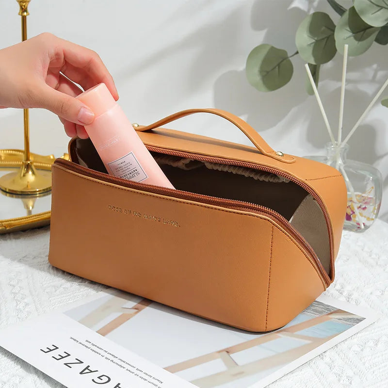 New Arrival Hot Sell PU Pillow Large Capacity Cosmetic Bag for Women Waterproof Portable Cosmetics Washing and Gargling Bag