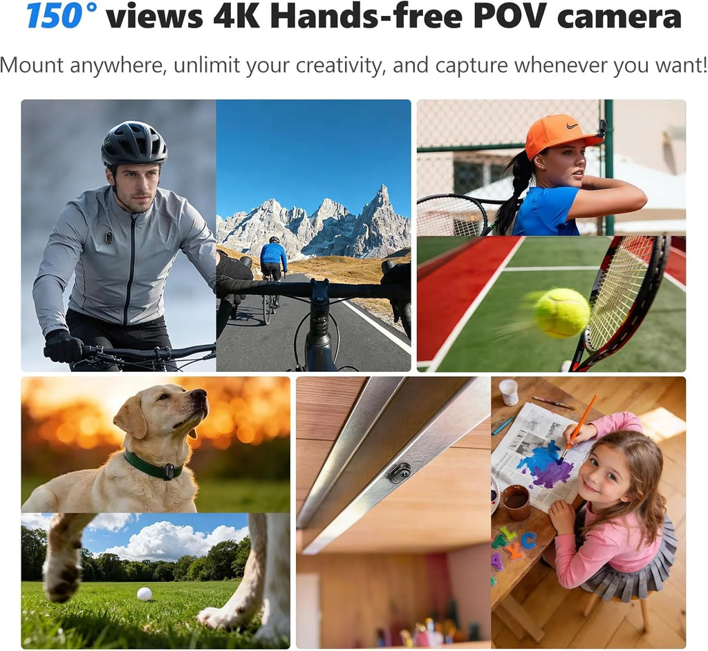 ANSVICAM 4K Mini Action Camera with Magnetic Mounts & Charging Case