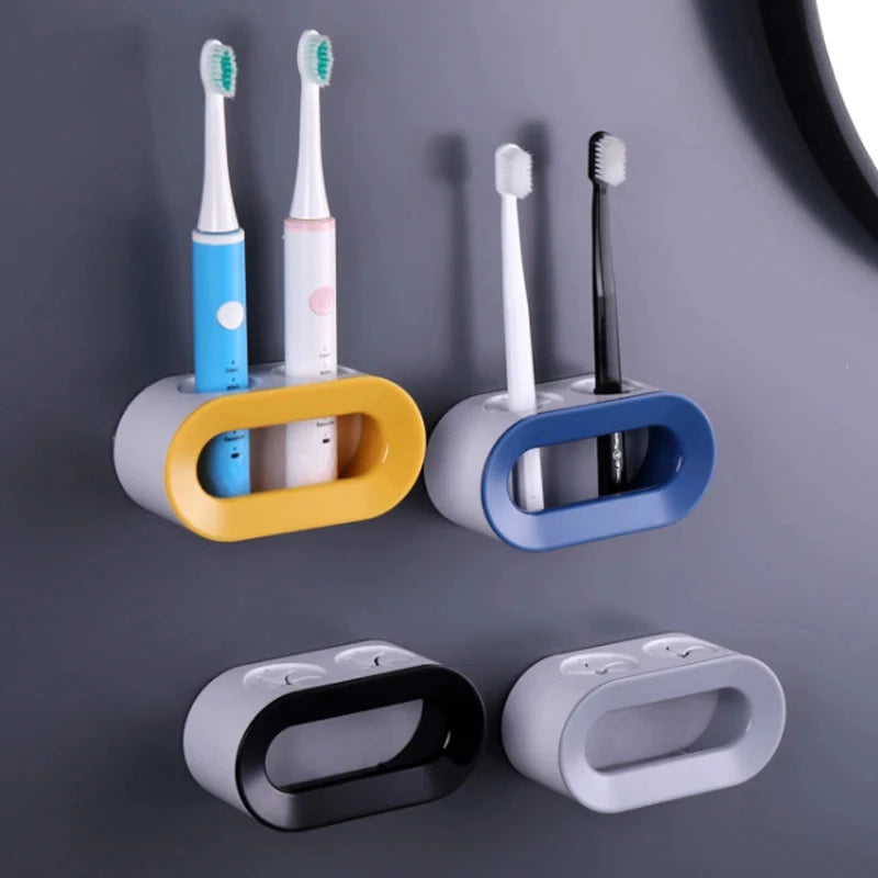 Electric Toothbrush Holder Toothbrush Bathroom Organizer Self-adhesive Toothbrush Stand Rack Holder Wall-Mounted Space Save