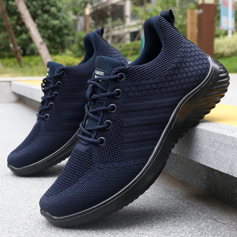 Men's Solid Lace-Up Casual Shoes, Lightweight Outdoor Sneakers Suitable for All-Season Training and Exercise, Lightweight, Breathable, Non-Slip, Ideal for Casual Walking Enthusiasts