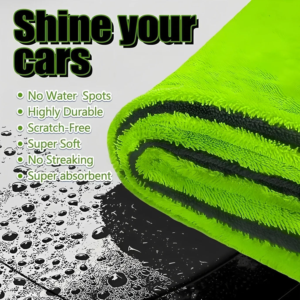 Microfibre Car Drying & Detailing Towel – Blue/Grey or Green/Grey
