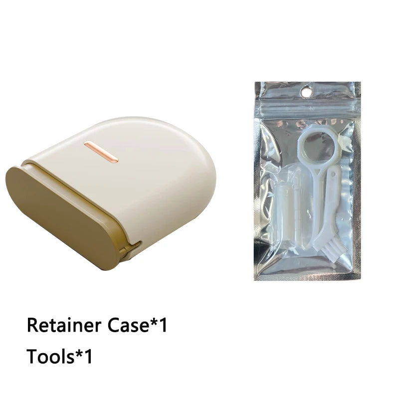 Fashion Retainer Case with Retainer Remover Tool Tight Snap Lock Orthodontic Mouth Guard Case with Vent Holes for Office Travel