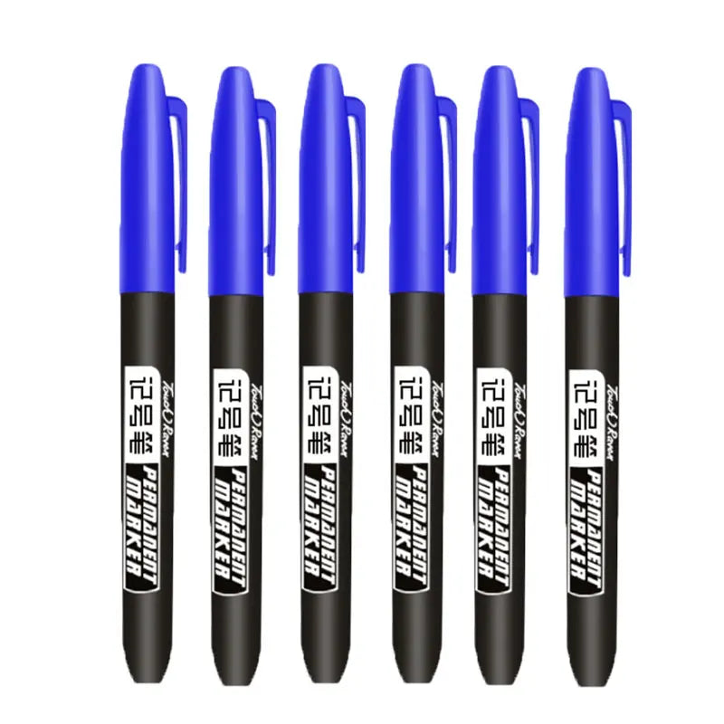 Permanent Marker Set – 6 Pack, Dual Tip Fine & Broad, Waterproof Ink, Assorted Colours