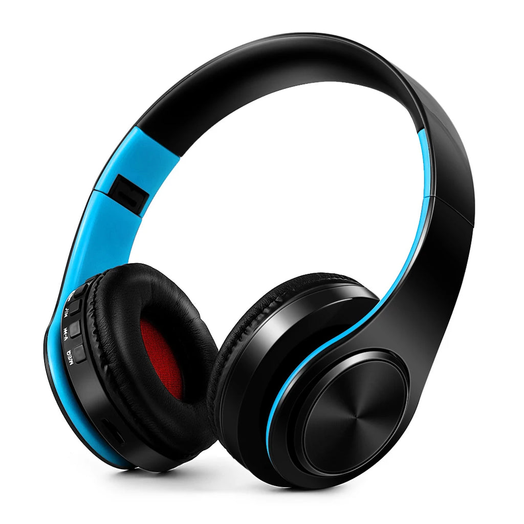 Foldable Bluetooth 5.3 Over-Ear Headphones with FM Radio & Mic