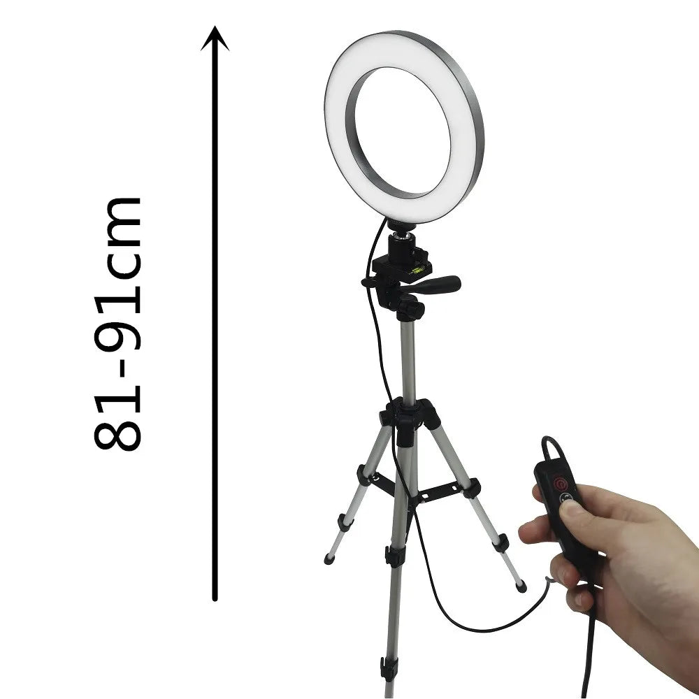 LED Selfie Ring Light with Tripod Stand - 6" / 10" Photo & Video Lighting