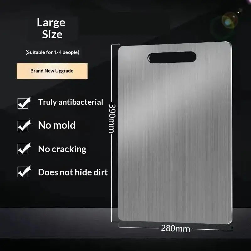 Stainless Steel Chopping Board | Thickened Double-Sided Kitchen Cutting & Dough Kneading Board