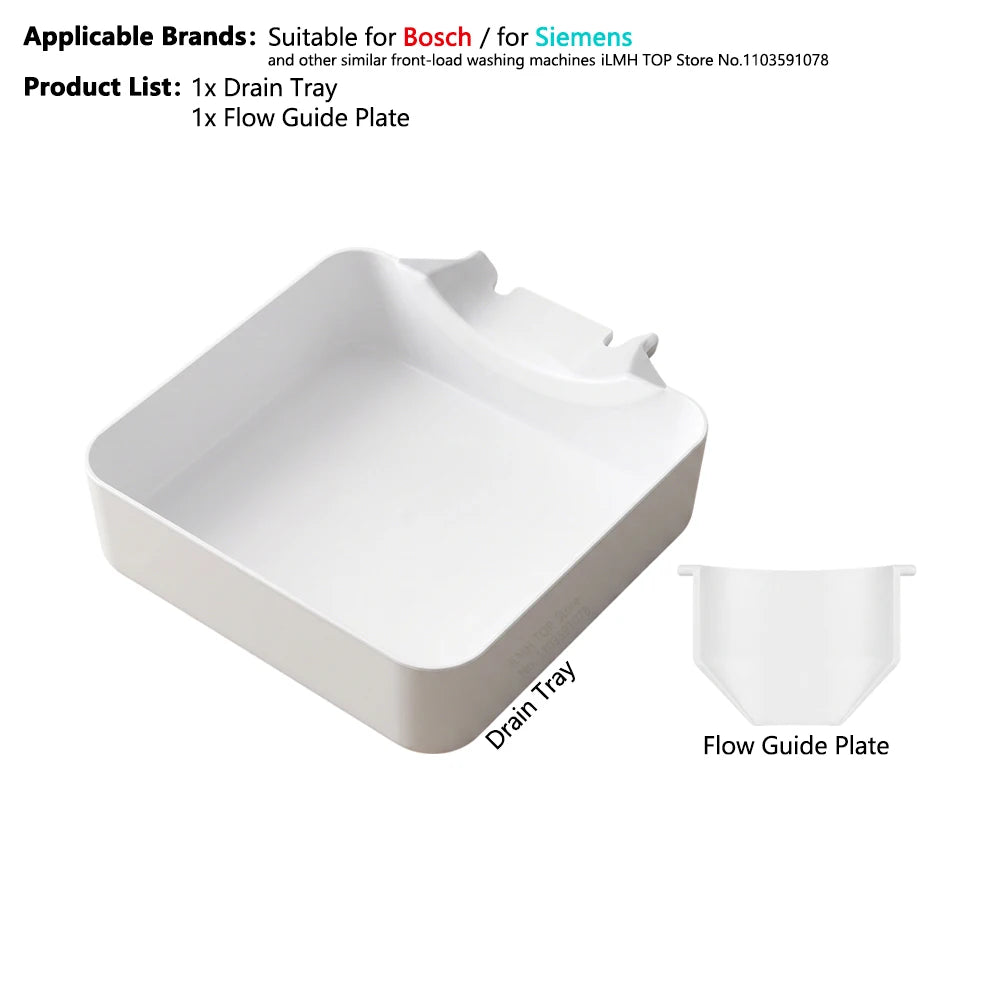 Washing Machine Filter Drain Pan – Water Catcher Tray for Front Load Washer | Laundry Floor Spill Protector