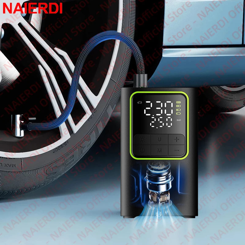 Portable Digital Tire Inflator, Wireless with LED Light