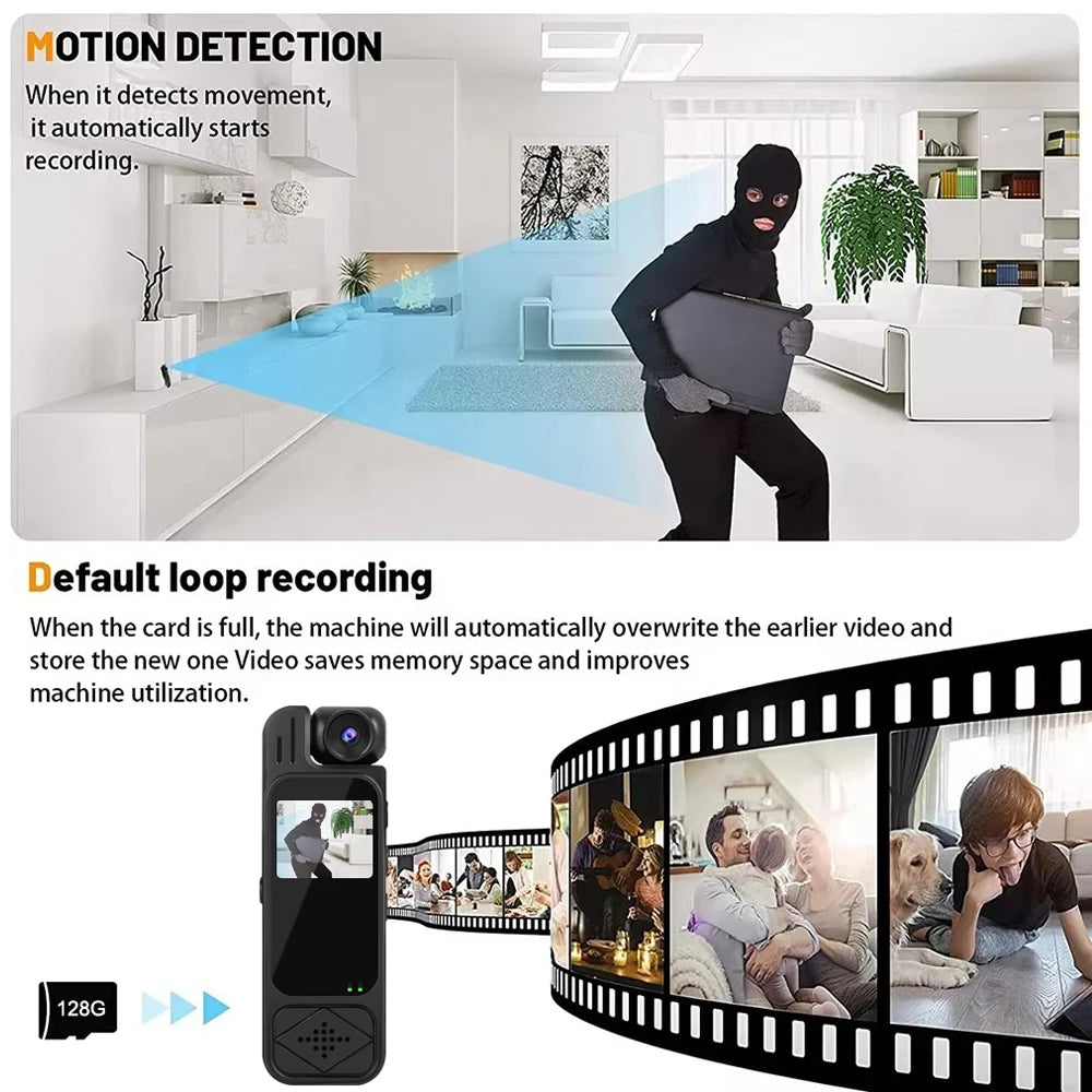 Y9 Mini 1080p Body Camera with 180° Rotating Lens