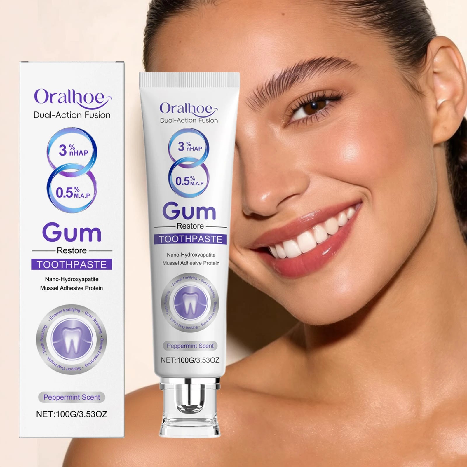 Nano Hydroxyapatite Toothpaste Restores White Teeth Alleviate Gum Bleeding Reduce Plaque Remove Oral Odor Gum Repair Toothpaste