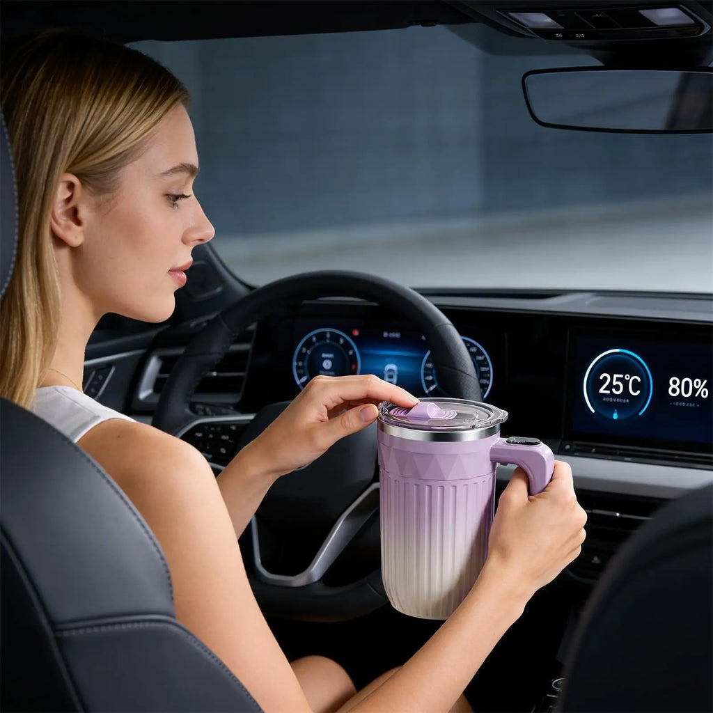 450ml Rechargeable Self-Stirring Mug with Temperature Display