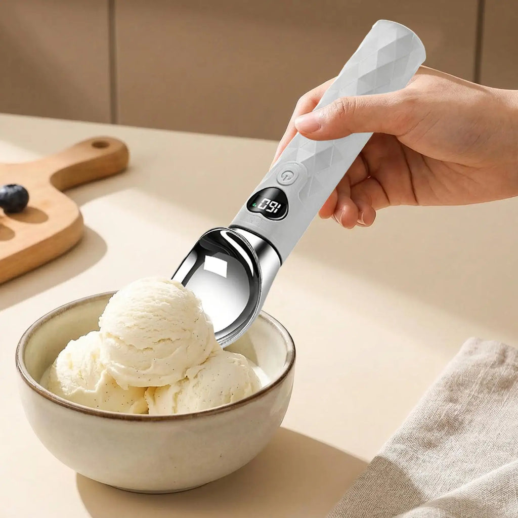 Heated Ice Cream Scoop, Rechargeable with LED Display
