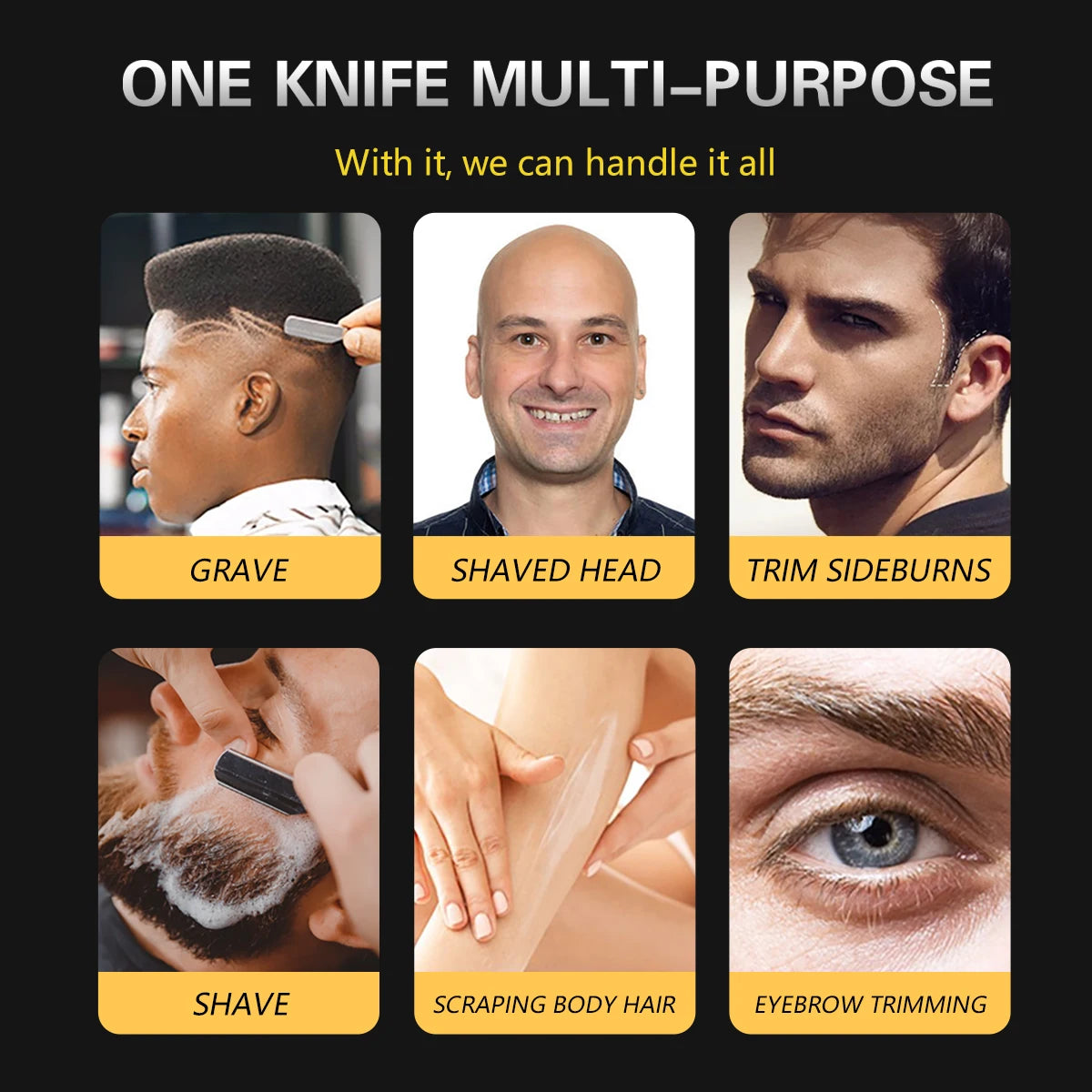 Folding Straight Razor – Stainless Steel Shaving Knife with Ergonomic Handle