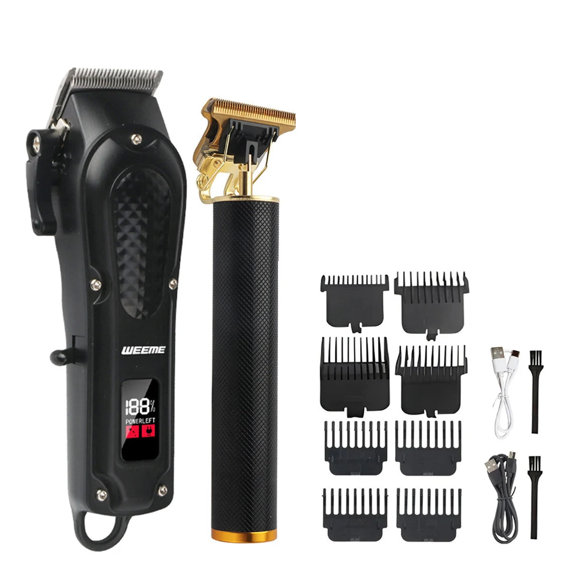 T9 Cordless Hair Clipper with Anti-Slip Grip, 4 Guide Combs and USB-C Charging