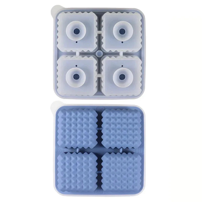 Silicone Ice Ball Mould with Lid - Round & Square Whisky Ice Tray