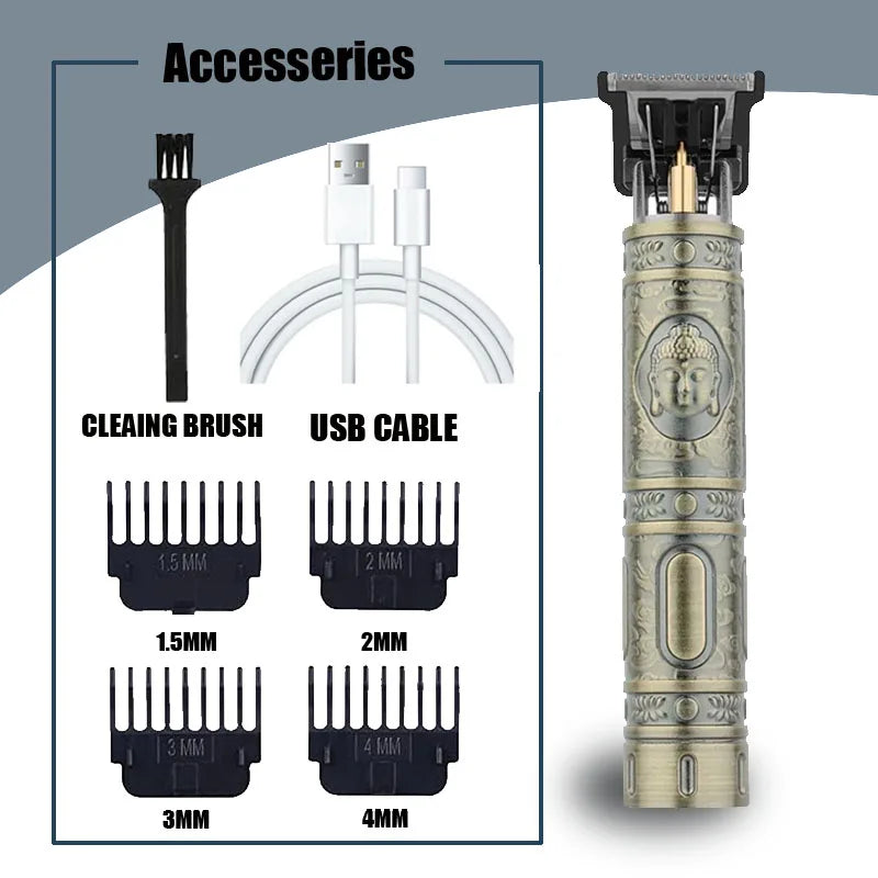 Vintage T9 Cordless Hair Trimmer & Accessory Options