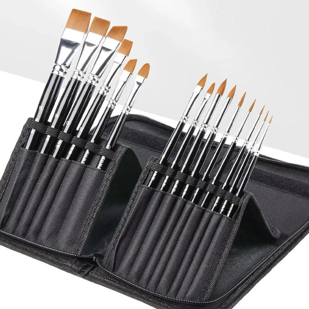 Makeup Brush Bag – 15 Slot Oxford Fabric Brush Holder & Pen Pouch