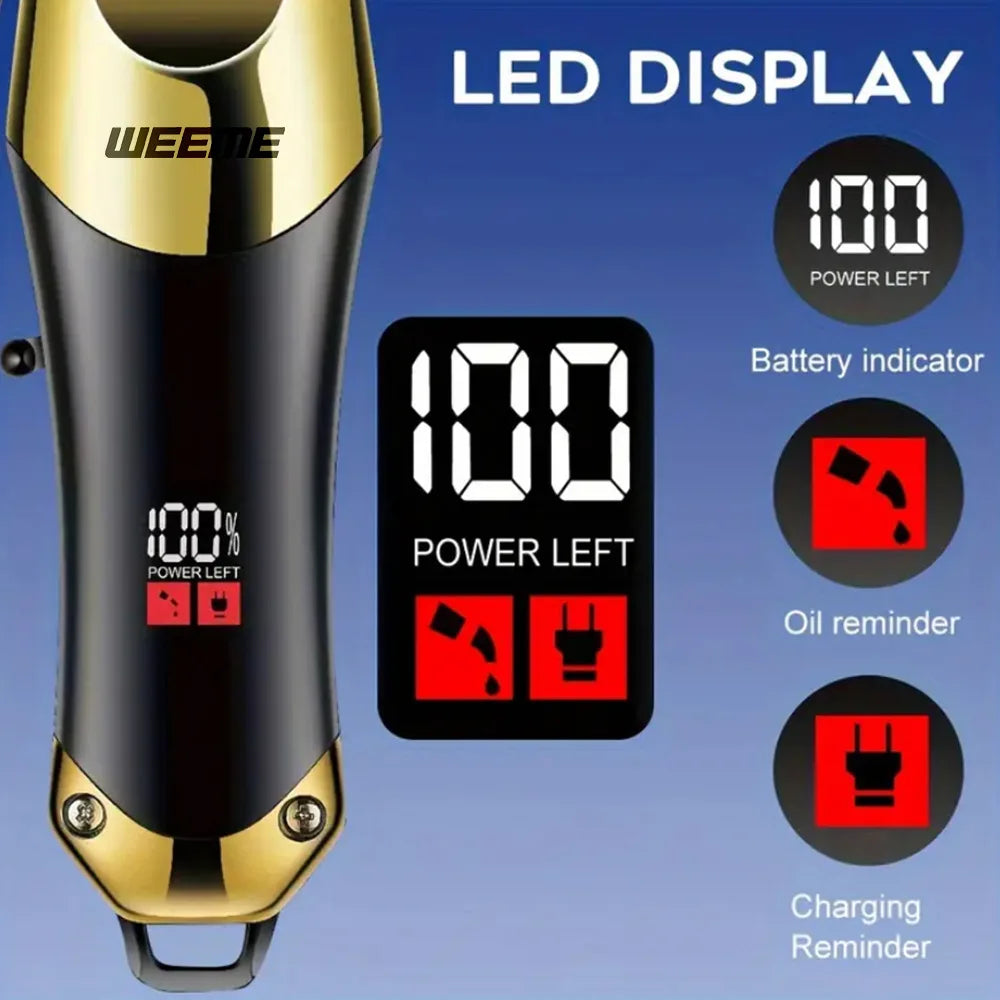 T9 Cordless Hair Clipper with Anti-Slip Grip, 4 Guide Combs and USB-C Charging