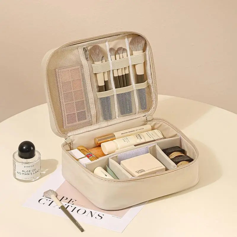 Thick Oxford Fabric Cosmetic Bag Single Dual Layer Unisex Stylish Portable Travel Wash Bag Makeup Storage Pouch