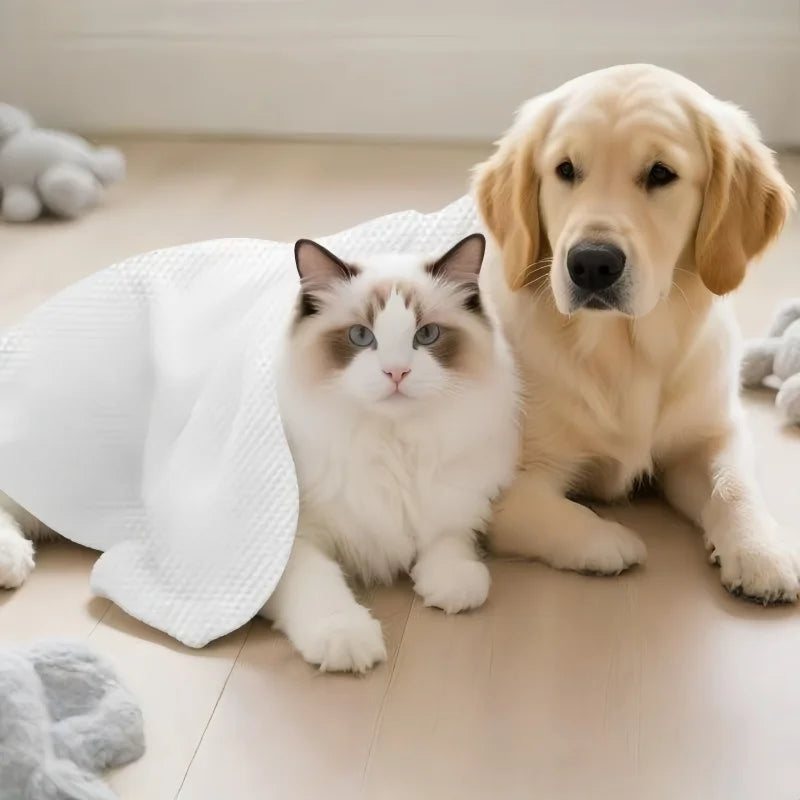 Disposable Pet Bath Towel Super Absorbent Lint-Free Dog Cat Drying Wipes 3 Sizes Thick Disinfected Pet Grooming Towels For Puppy
