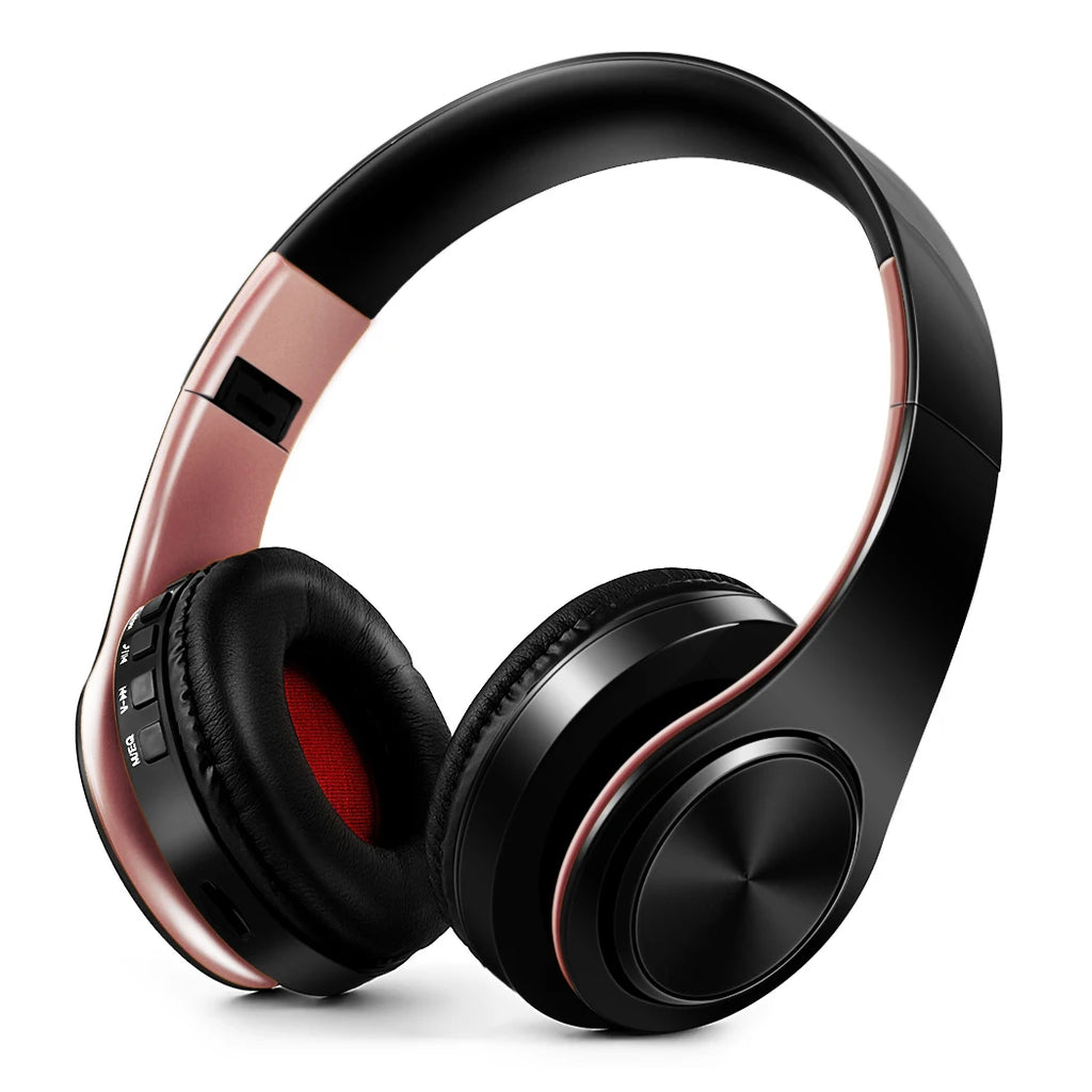 Foldable Bluetooth 5.3 Over-Ear Headphones with FM Radio & Mic