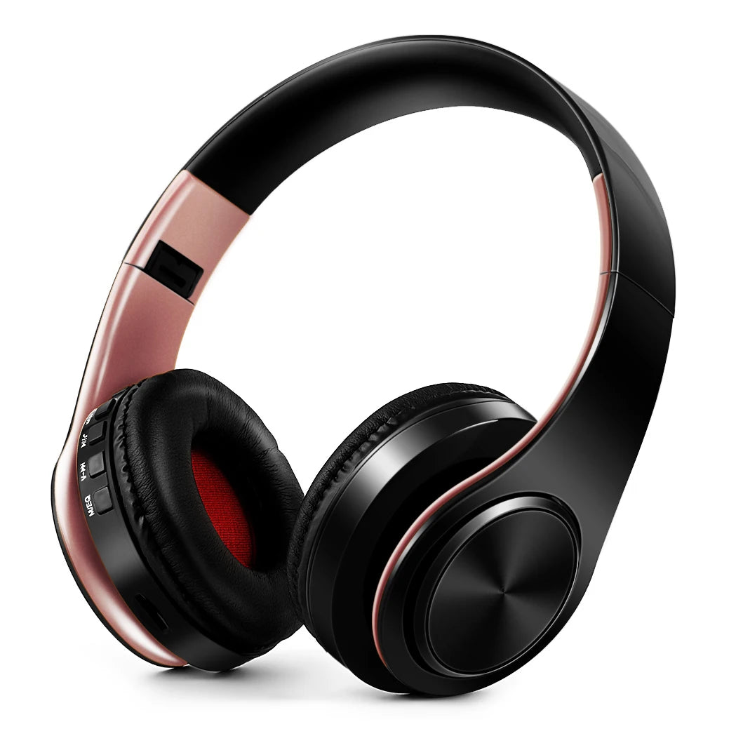 Foldable Bluetooth 5.3 Over-Ear Headphones with FM Radio & Mic