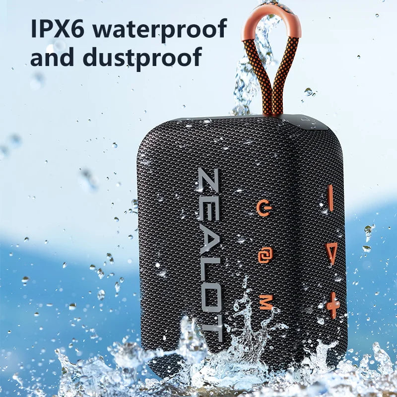 ZEALOT S75 Portable Bluetooth Speaker - 10W IPX6 Waterproof Outdoor Subwoofer