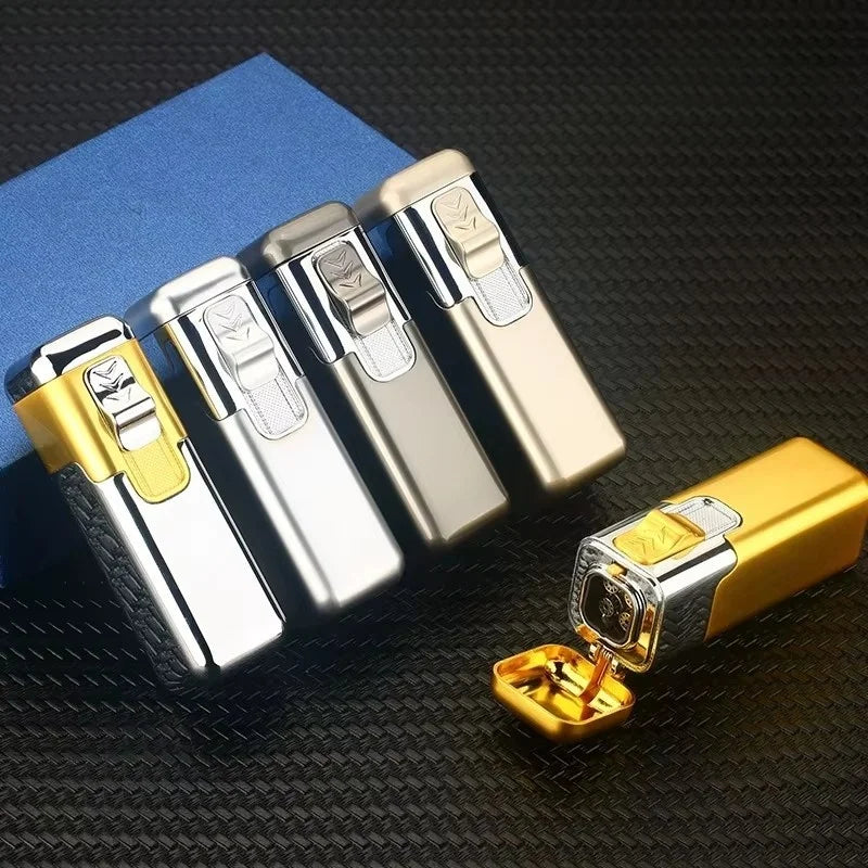 Refillable Quad Jet Butane Lighter – Metal Blue-Flame Design