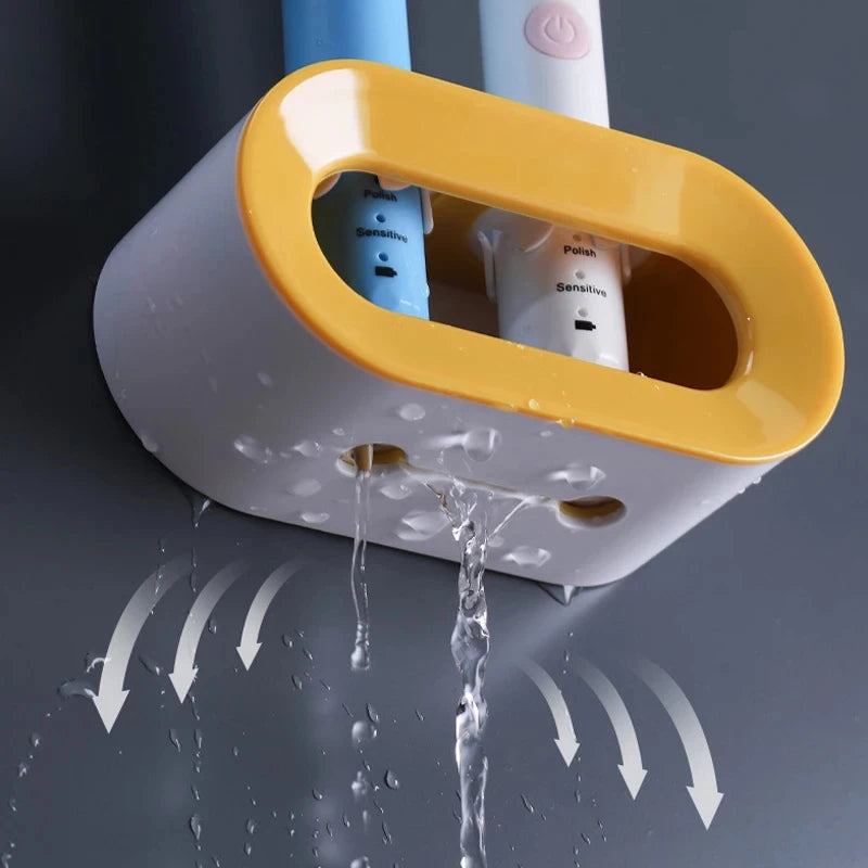 Electric Toothbrush Holder Toothbrush Bathroom Organizer Self-adhesive Toothbrush Stand Rack Holder Wall-Mounted Space Save