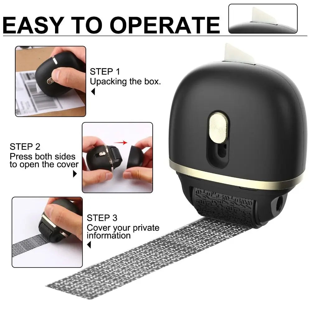Privacy Roller Stamp – Refillable 2.5cm Information Cover