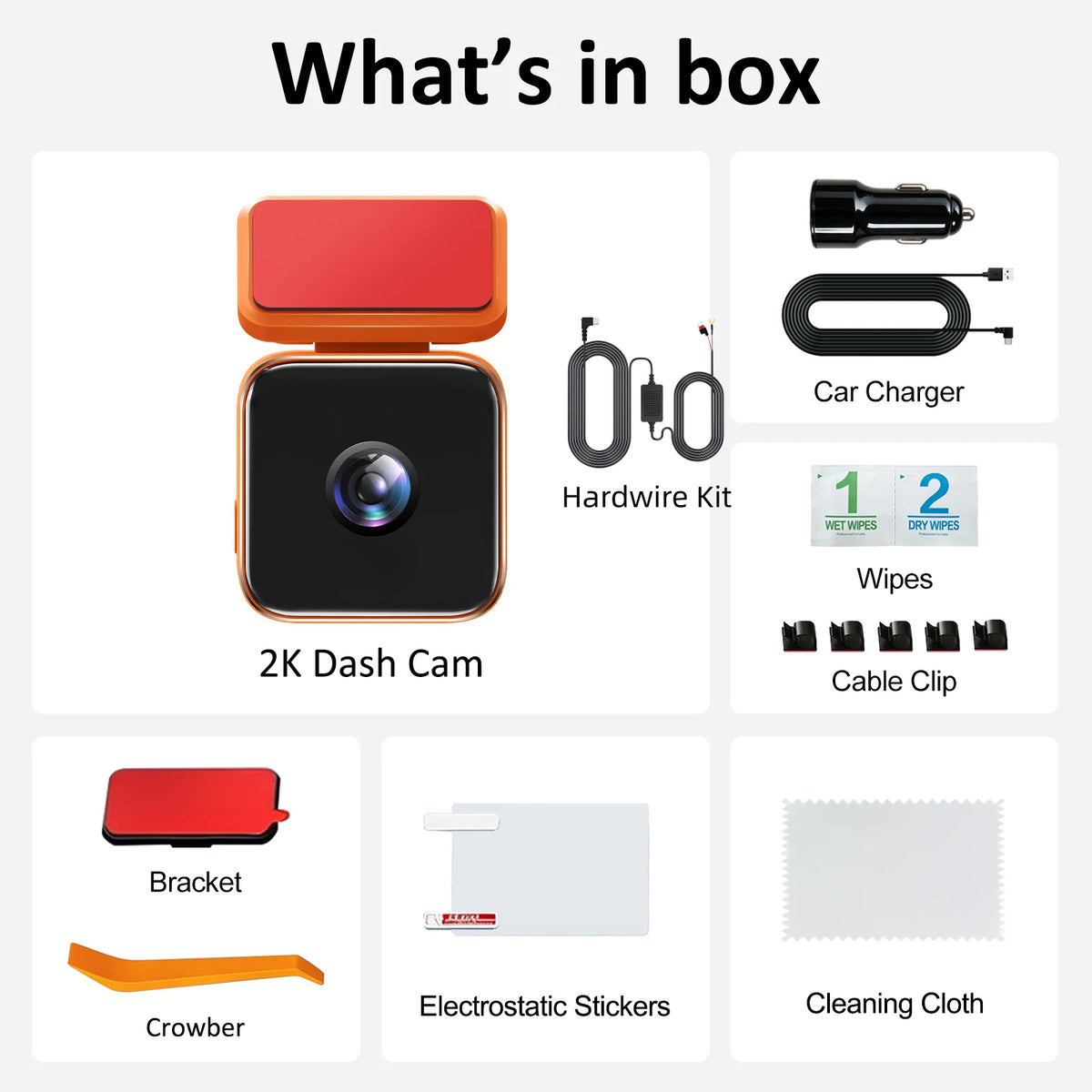 F18 2K Mini Dash Cam with Wi-Fi & Parking Monitor