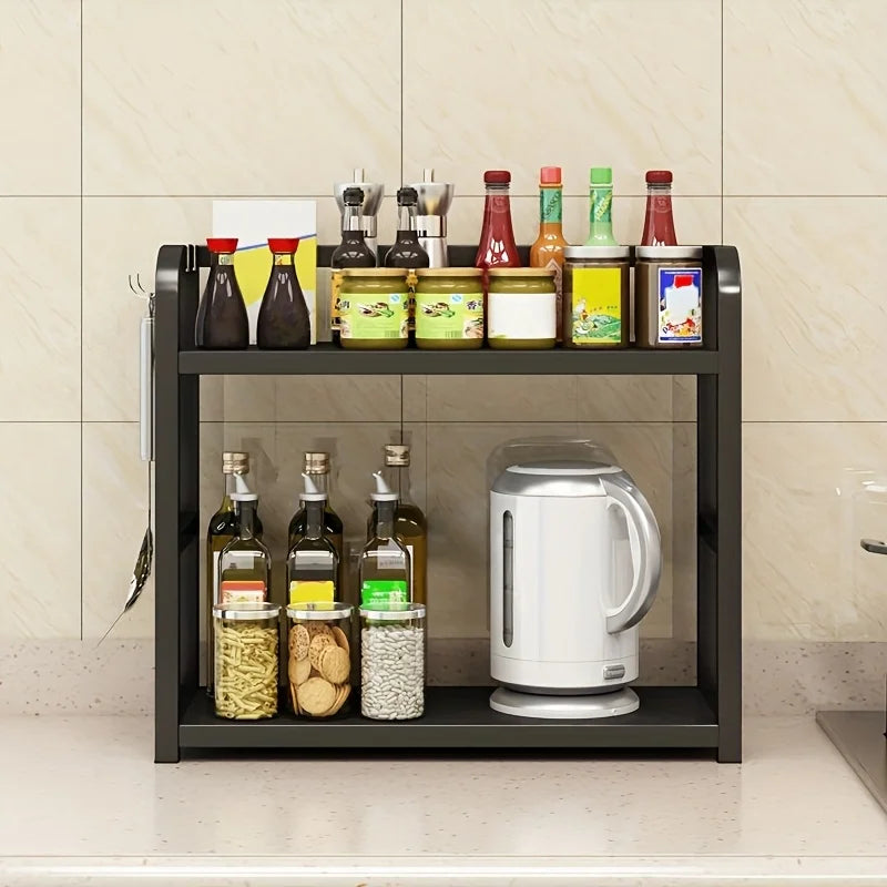2-Tier Metal Countertop Shelf for Kitchen Storage