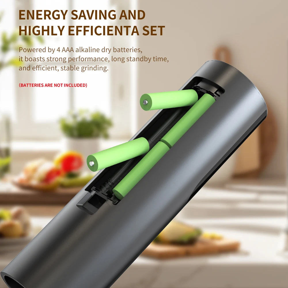 1/2 pcs Electric Automatic Salt and Pepper Grinder Set Led Light Grinder Set Spice Mill Adjustable Spices Grinder Kitchen Tools