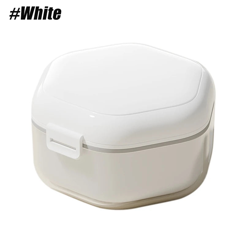 1pcs  Denture Bath Box,Denture Case,Retainer cup,Three-Layer Separation Retainer Case, Denture Cup,Mouth Guards Holder
