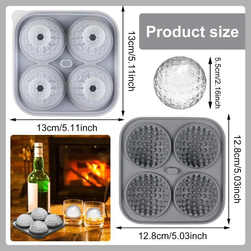 Silicone Ice Ball Mould with Lid - Round & Square Whisky Ice Tray