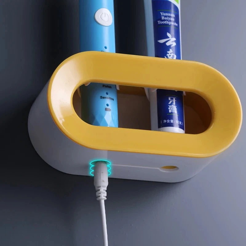 Electric Toothbrush Holder Toothbrush Bathroom Organizer Self-adhesive Toothbrush Stand Rack Holder Wall-Mounted Space Save