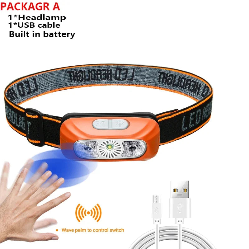 USB Rechargeable Motion Sensor LED Headlamp