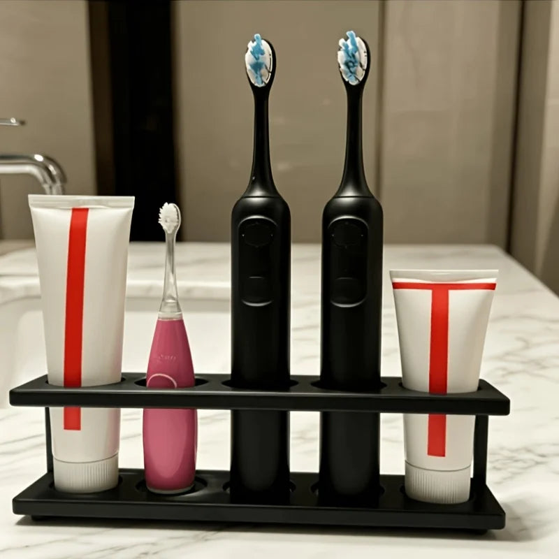 1PCS 5 Slots Electric Toothbrush Holder With Drainage Bathroom Countertop Vanity Storage Organizer