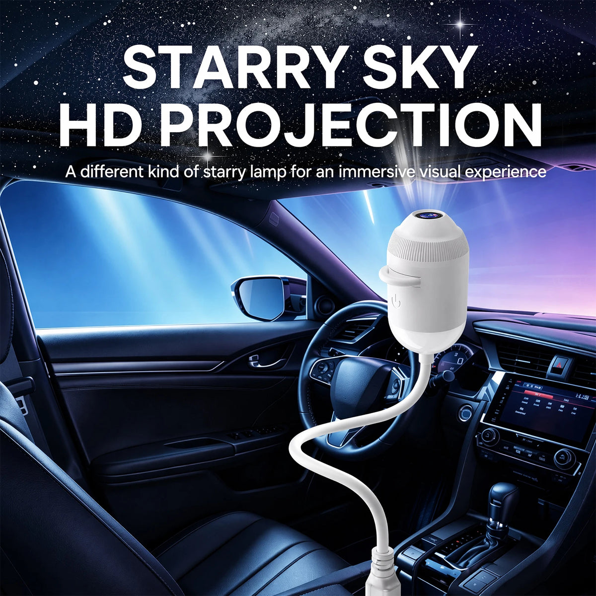 USB Galaxy and Ocean Projection Night Light with Flexible Arm