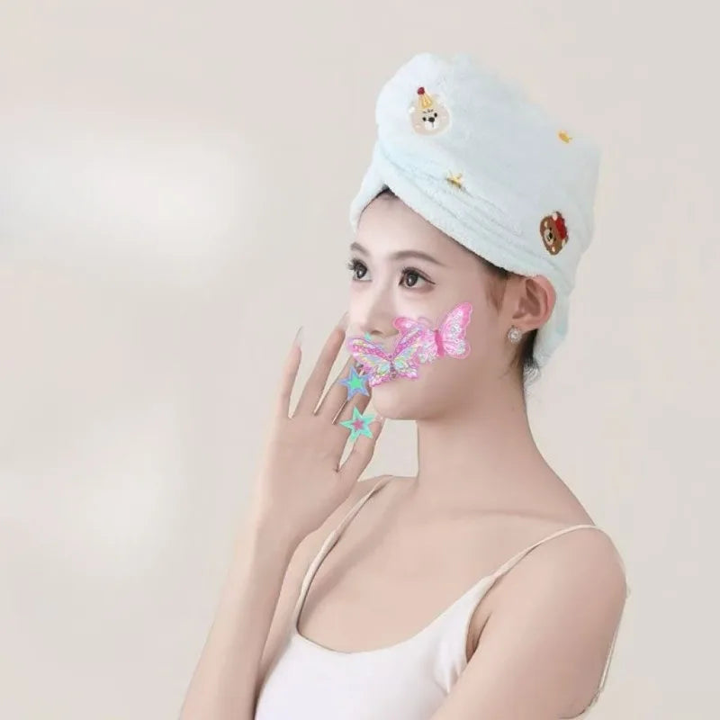 Dry Hair Towel Household Double-layers Waterproof Thick Women's Oilproof Shampoo Bathing Hat Wash Make-up Head Cover Hair Bonnet