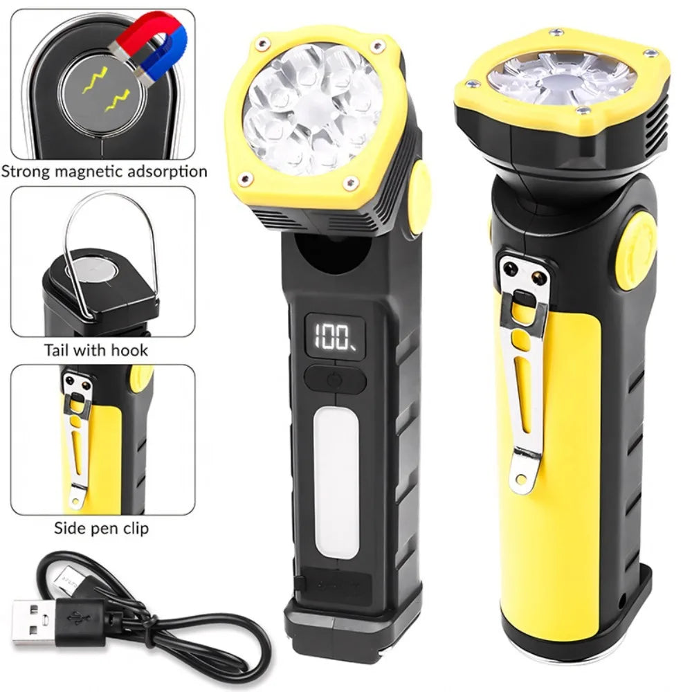 Rechargeable LED Work Light with Magnet & Hook