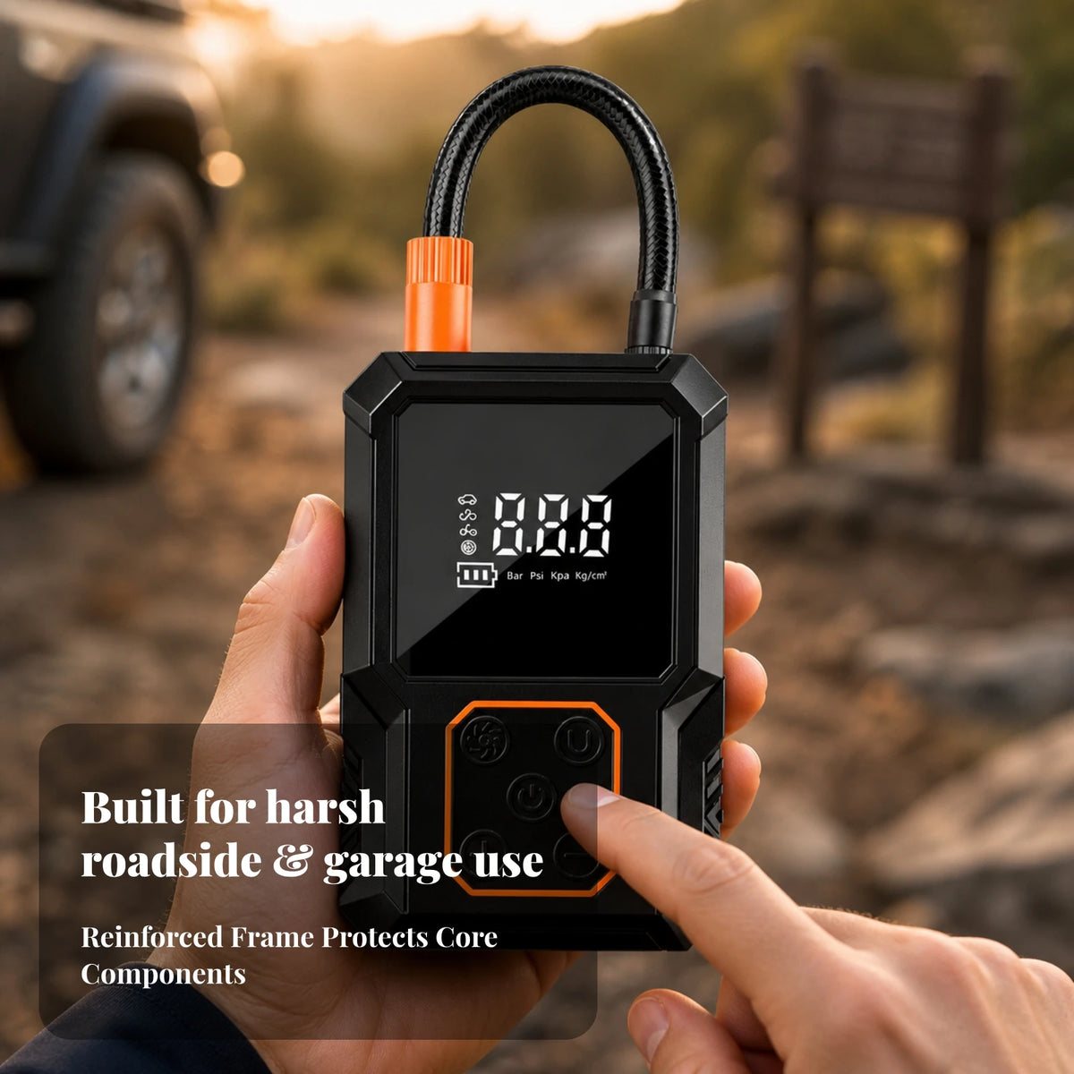Portable Tire Inflator, Compact Rechargeable Electric Air Pump