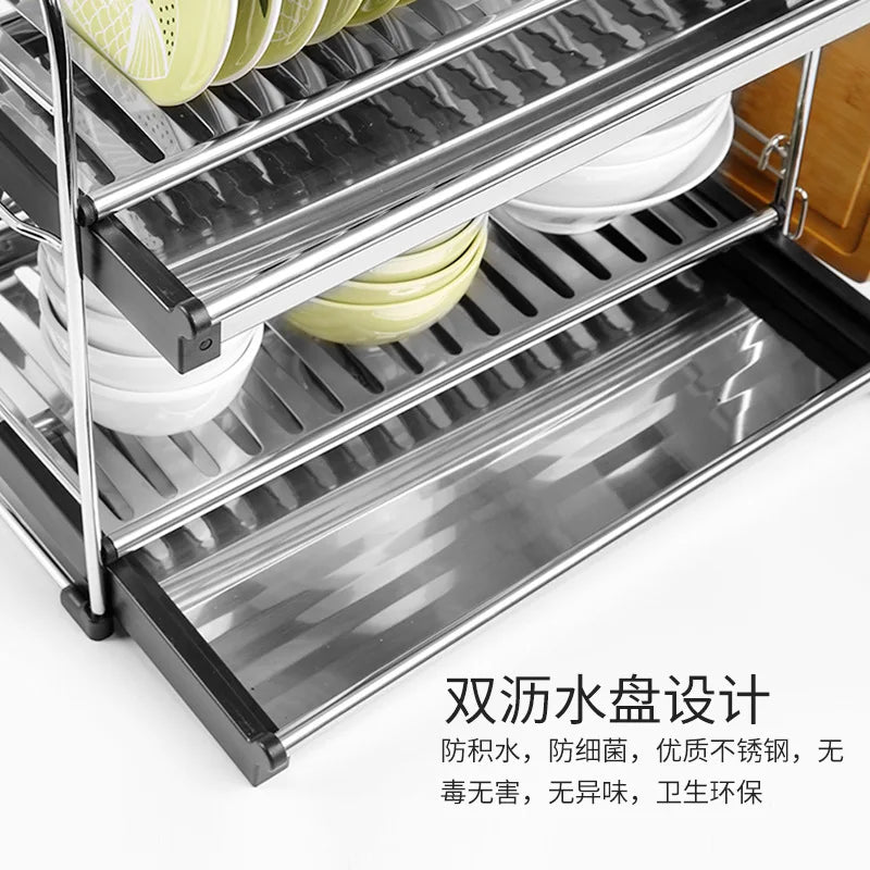 Kitchen Dish Rack Shelf Household Countertop Dishes Dish Rack Narrow Sink Cutlery Plate Storage Rack