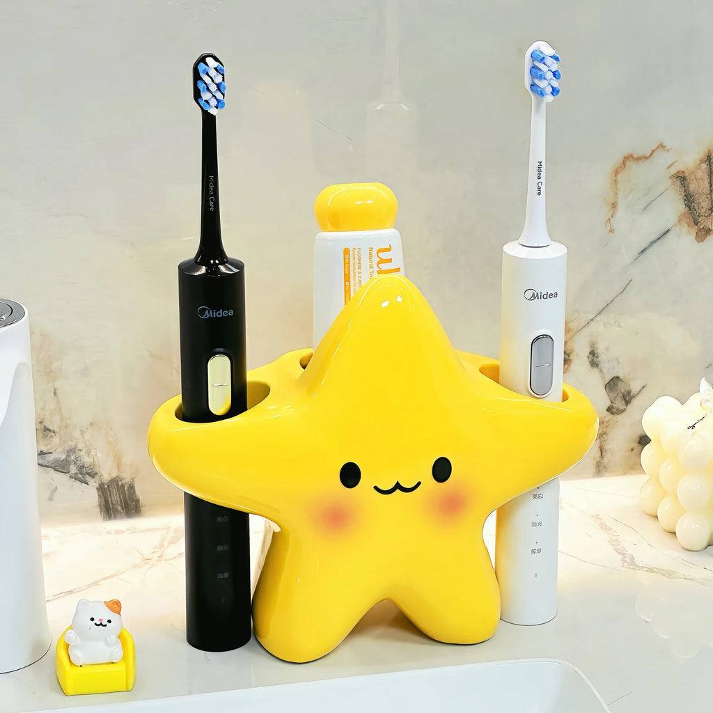 Cartoon Star Electric Toothbrush Rack for Home Bathroom Cute Creative Toothbrush Storage Rack Toothpaste Organizer