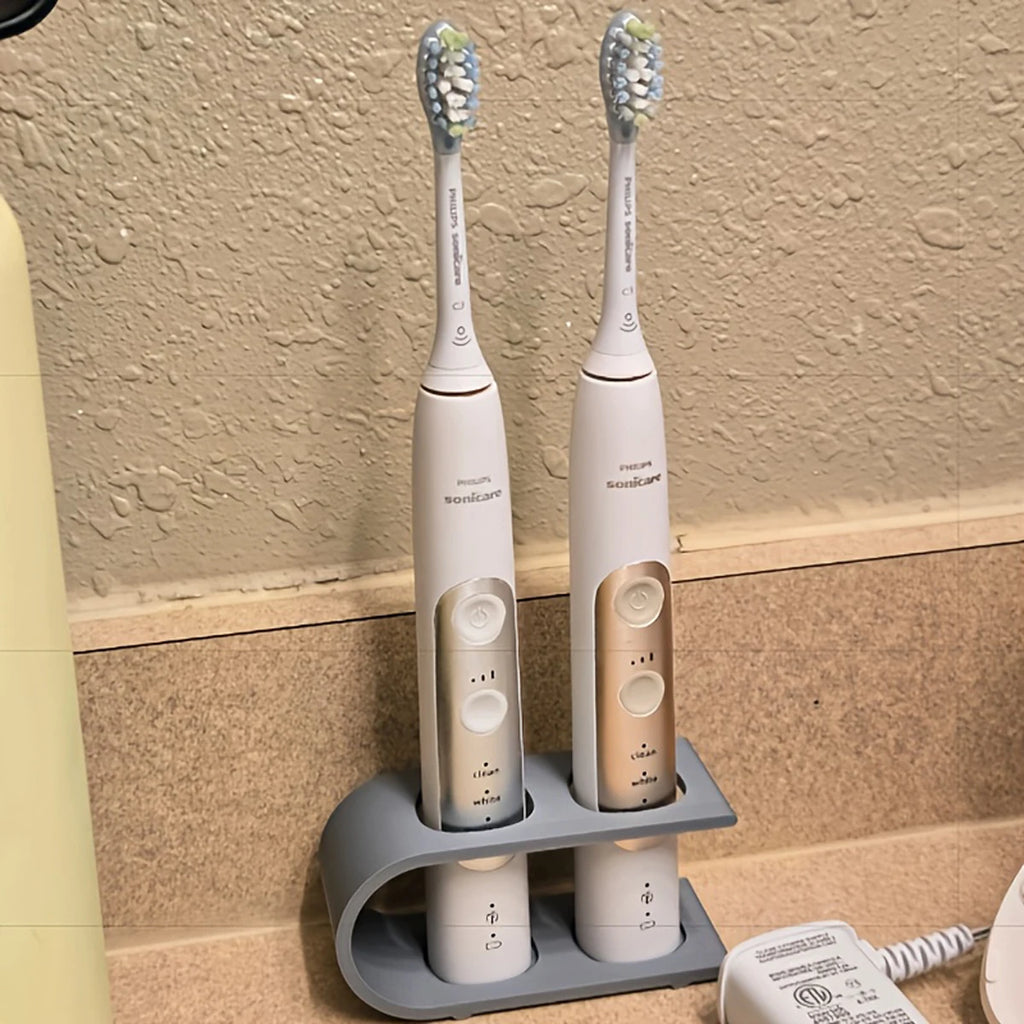 Two-Hole Toothbrush Holder for Countertop, Electric Toothbrush Storage Rack Bathroom Tools, Suitable for Organizing Toothbrushes