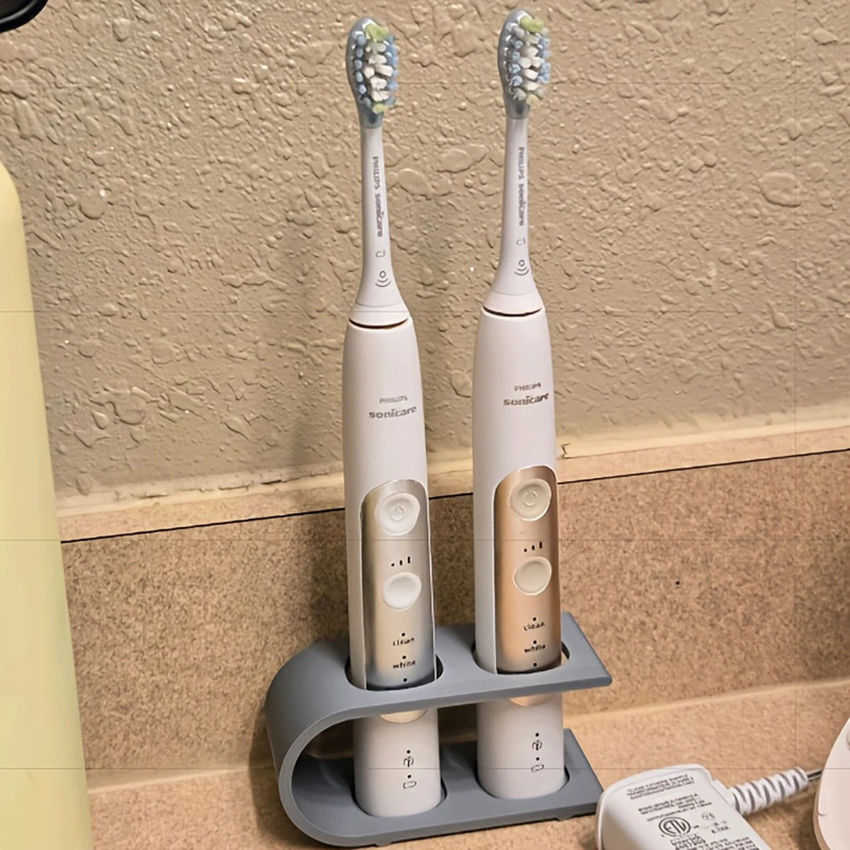 Two-Hole Toothbrush Holder for Countertop, Electric Toothbrush Storage Rack Bathroom Tools, Suitable for Organizing Toothbrushes