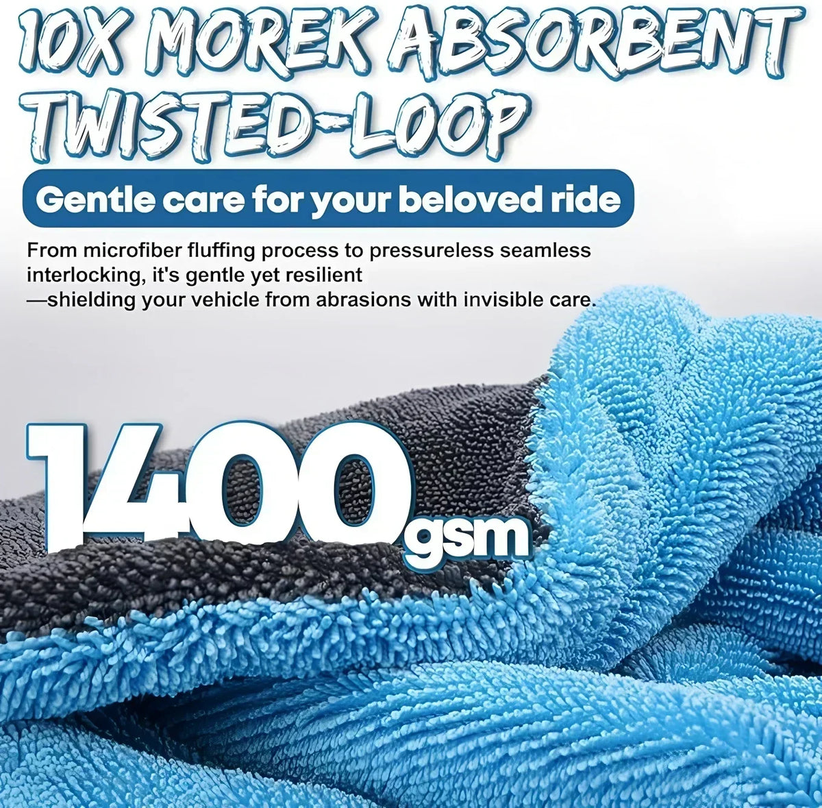 Microfibre Car Drying & Detailing Towel – Blue/Grey or Green/Grey